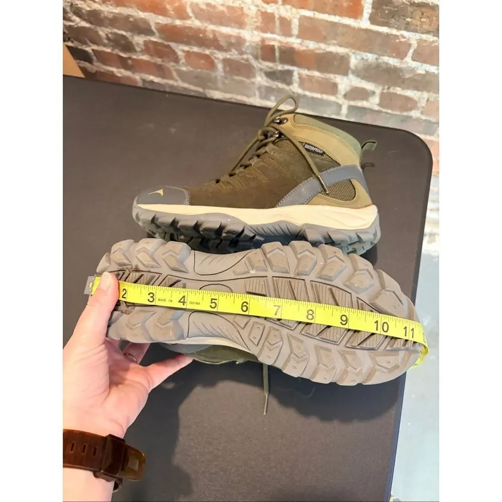 PACIFIC MOUNTAIN • BOULDER Olive Green Waterproof Hiking Ankle Boot • Ladies 9